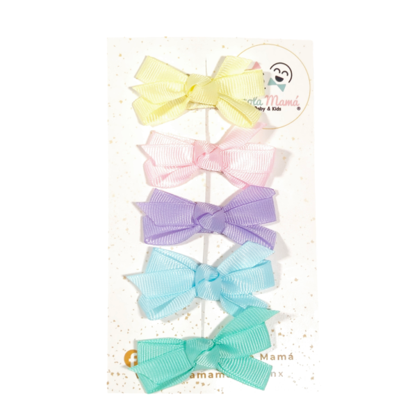 Set de 5 moños pastel