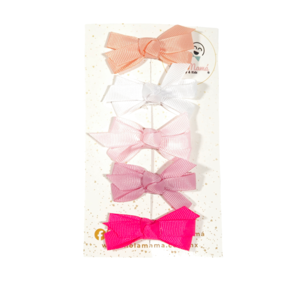 Set de 5 moños Rosas